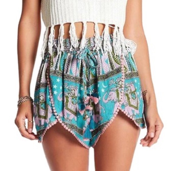 Raga Boho Elephant Tulip Shorts - Picture 1 of 8